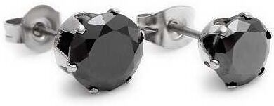 HommeBijoux Paire boucles d'oreilles homme femme acier diams zircon ronde noire Diamètre boucles d\'oreilles ∅ - 9mm HommeBijoux Paire boucles d'oreilles homme femme acier diams zircon ronde noire Diamètre boucles d\'oreilles ∅ - 9mm