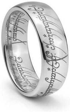 HommeBijoux Bague homme femme tungstène couleur argent lord seigneur des anneaux Taille de bague ∅ - FR 70-71 (US 13) HommeBijoux Bague homme femme tungstène couleur argent lord seigneur des anneaux Taille de bague ∅ - FR 70-71 (US 13)