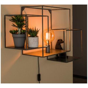 Belong Aniakchak - Etagere murale cubique en Metal - Avec 1 Lampe