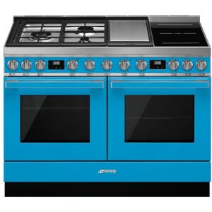 SMEG Piano de cuisson mixte SMEG CPF120IGMPT Portofino 120 cm Bleu