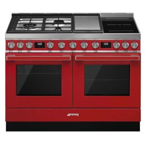 SMEG Piano de cuisson mixte SMEG CPF120IGMPR Portofino 120 cm Rouge