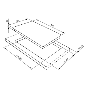 Table de cuisson gaz smeg cortina sr775ao