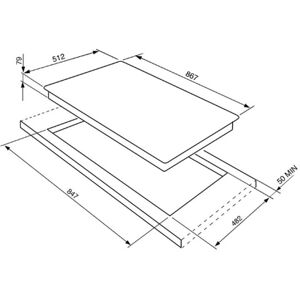 Table de cuisson gaz SMEG PGF95 4 Inox