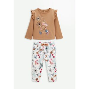 Petit Beguin Ensemble en molleton sweat et pantalon bebe fille Love Nature