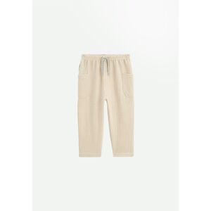 Petit Beguin Pantalon bebe en gaze de coton ecru Gao