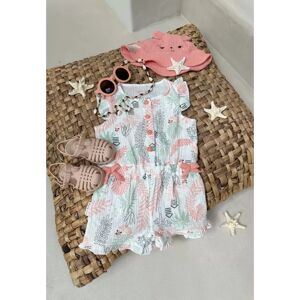 Petit Beguin Combishort bebe fille + chapeau en gaze de coton Cilaos