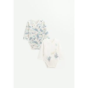 Petit Beguin Lot de 2 bodies bebe manches longues ouverture croisee Iskia