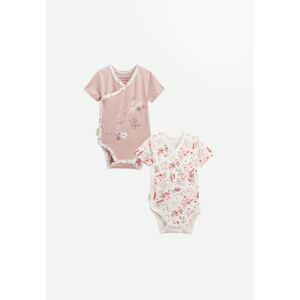 Petit Beguin Lot de 2 bodies bebe manches courtes ouverture croisee Petit Safari