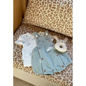 Petit Beguin Ensemble salopette bebe en gaze de coton et t-shirt Kimi