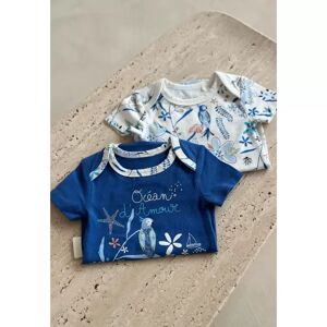 Petit Beguin Lot de 2 bodies bebe manches courtes Ocean d'amour