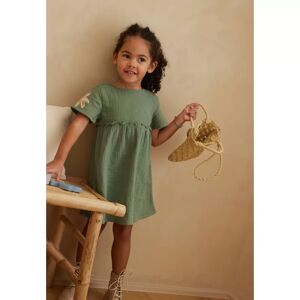 Petit Beguin Robe enfant en gaze de coton + chouchou Pivoina