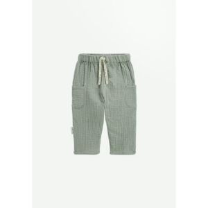 Petit Beguin Pantalon bebe en gaze de coton kaki Gao