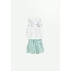 Petit Beguin Ensemble bebe t-shirt et short en gaze de coton Patroika