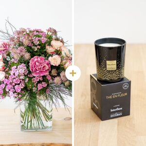 Idée Cadeau Interflora : Bouquet de fleurs et bougie parfumée