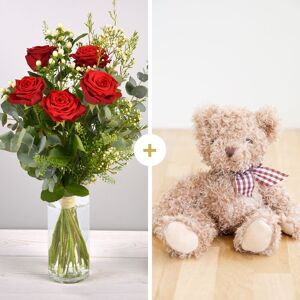 Calin et son ourson Harry - Bouquet de roses -Livraison Interflora