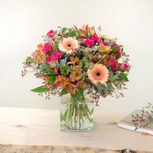 Interflora Liberty : fleurs variees fuchsia, orange et rose pale