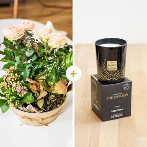 Interflora Cadeau Anniversaire : Composition Fleurs et Bougie - Livraison en 4H