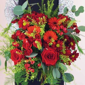 Le bouquet souvenir du fleuriste - rouge - Livraison de fleurs deuil - Interflora