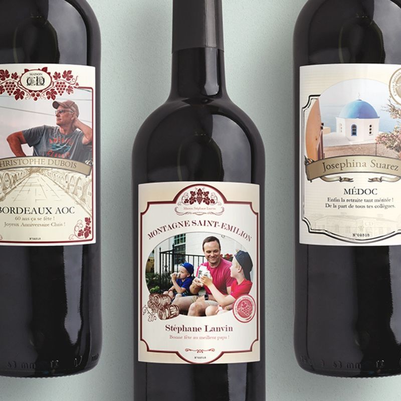 Bouteille de vin rouge & photo - Interflora - Livraison de cadeaux personnalisés