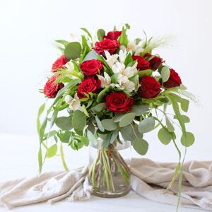 Interflora Dolce Vita : roses et alstroeméria tons rouge et blanc