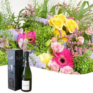Interflora Bouquet du fleuriste multicolore et son champagne Devaux - Livraison de fleurs - Interflora - Publicité