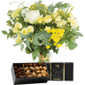 Bouquet Cristal et ses amandes au chocolat - Livraison Fleurs Interflora