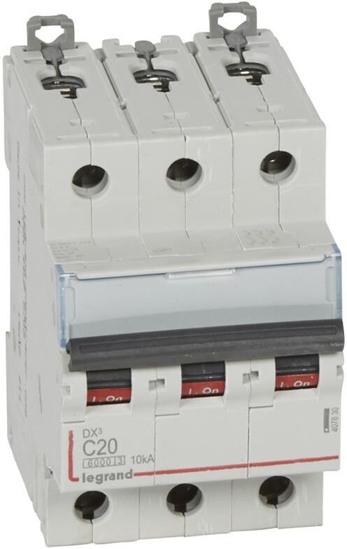 LEGRAND Disjoncteur DX³6000 - 3P - 20A - 400V~ - Courbe C - vis/vis LEGRAND Disjoncteur DX³6000 - 3P - 20A - 400V~ - Courbe C - vis/vis