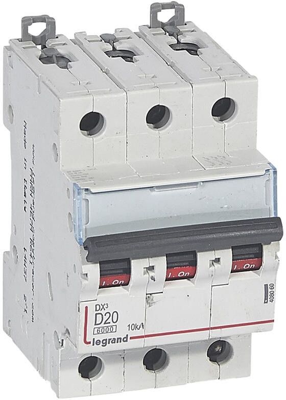 LEGRAND Disjoncteur DX³6000 - 3P 400V~ 20A - courbe D - 3 modules LEGRAND Disjoncteur DX³6000 - 3P 400V~ 20A - courbe D - 3 modules