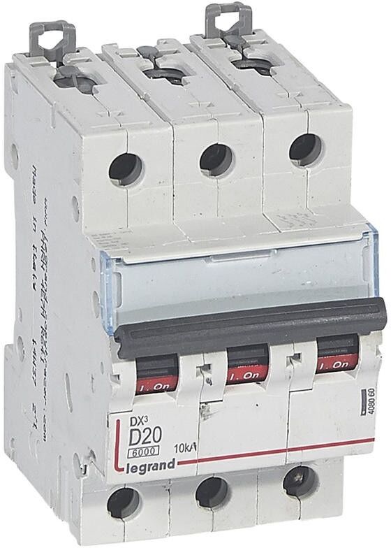 LEGRAND Disjoncteur DX³6000 - 3P 400V~ 20A - courbe D - 3 modules