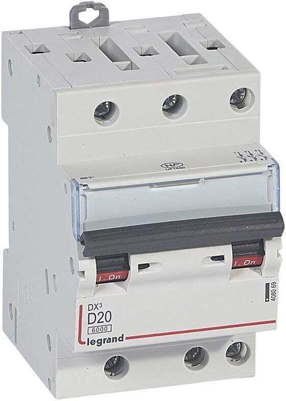 LEGRAND Disjoncteur DX³6000 - 3P 400V~ 20A - courbe D - 3 modules LEGRAND Disjoncteur DX³6000 - 3P 400V~ 20A - courbe D - 3 modules