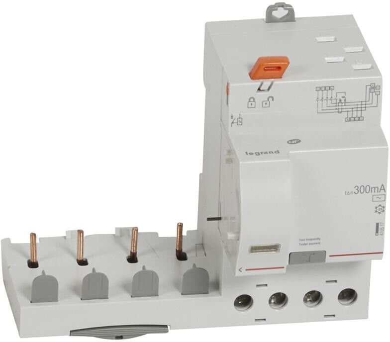 LEGRAND Bloc différentiel adaptable DX3 4P 400V~ - 40A - typeAC 300mA - pour disj 1 module/pôle