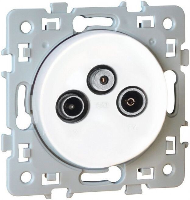 EUR'OHM Prise TV+FM+SAT SQUARE 1 poste - 250V - Blanc EUR'OHM Prise TV+FM+SAT SQUARE 1 poste - 250V - Blanc