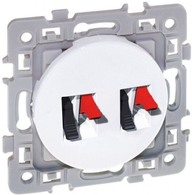 EUR'OHM Double prise haut-parleur SQUARE - 250V - Blanc EUR'OHM Double prise haut-parleur SQUARE - 250V - Blanc