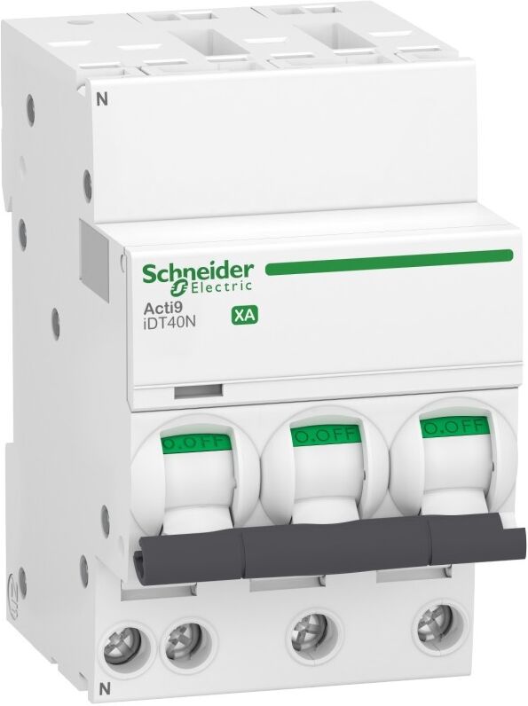 SCHNEIDER Disjoncteur Acti9 iDT40N XA - auto/vis - 3P+N 10A courbe C - 6000A/10 kA SCHNEIDER Disjoncteur Acti9 iDT40N XA - auto/vis - 3P+N 10A courbe C - 6000A/10 kA
