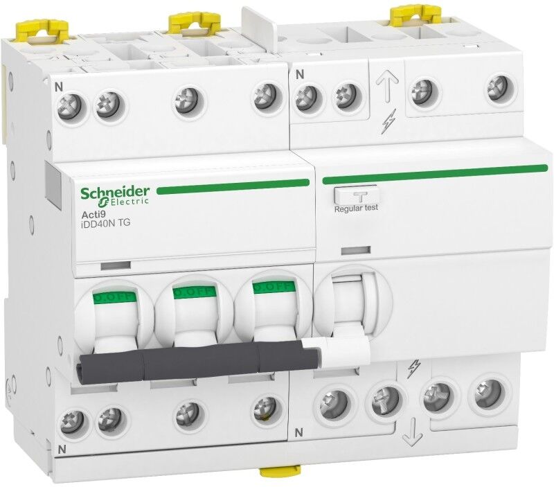 SCHNEIDER Disjoncteur différentiel Acti9 iDD40N - 3P+N - 25A - 10 kA - courbe C - 30mA - type Asi SCHNEIDER Disjoncteur différentiel Acti9 iDD40N - 3P+N - 25A - 10 kA - courbe C - 30mA - type Asi