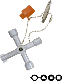 E-ROBUR Clé en croix universelle pour armoires électriques E-ROBUR Clé en croix universelle pour armoires électriques