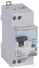 LEGRAND Disjoncteur différentiel DX³4500 arrivée haute et départ bas à vis U+N 230V~ - 16A typeAC 30mA - courbe B - 2 modules LEGRAND Disjoncteur différentiel DX³4500 arrivée haute et départ bas à vis U+N 230V~ - 16A typeAC 30mA - courbe B - 2 modules
