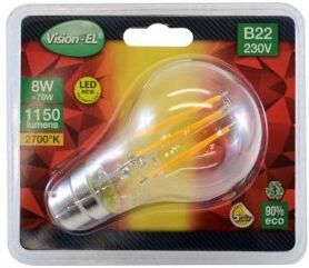 VISION EL Ampoule LED B22 filament bulb 8W 2700°K VISION EL Ampoule LED B22 filament bulb 8W 2700°K