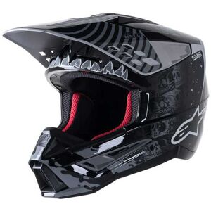 Casque cross Alpinestars SM-5 Solar Noir Gris Or Brillant 2023