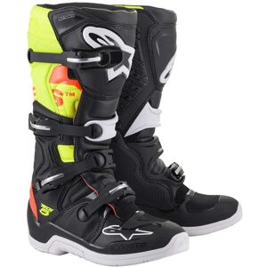 Bottes cross Alpinestars Tech 5 noir rouge fluo jaune fluo