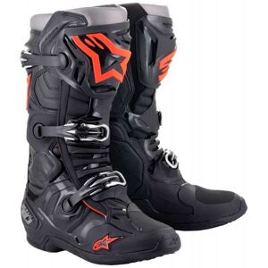 Bottes cross Alpinestars Tech 10 Noir Rouge Fluo 2023