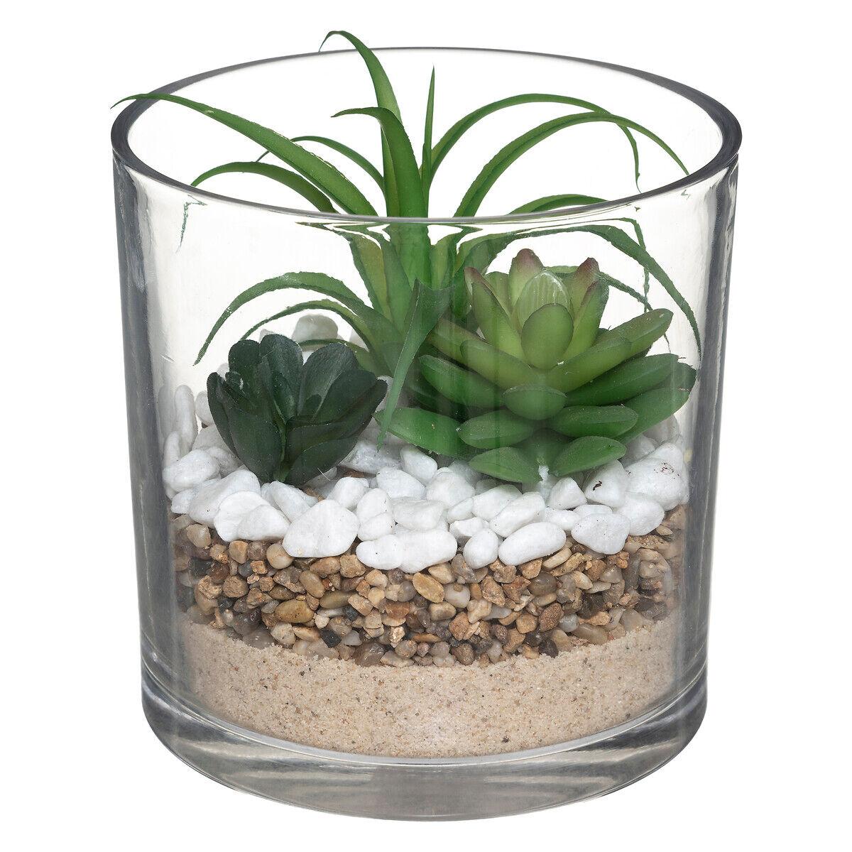 Atmosphera Composition des plantes arificielles, pot en verre, D15 cm