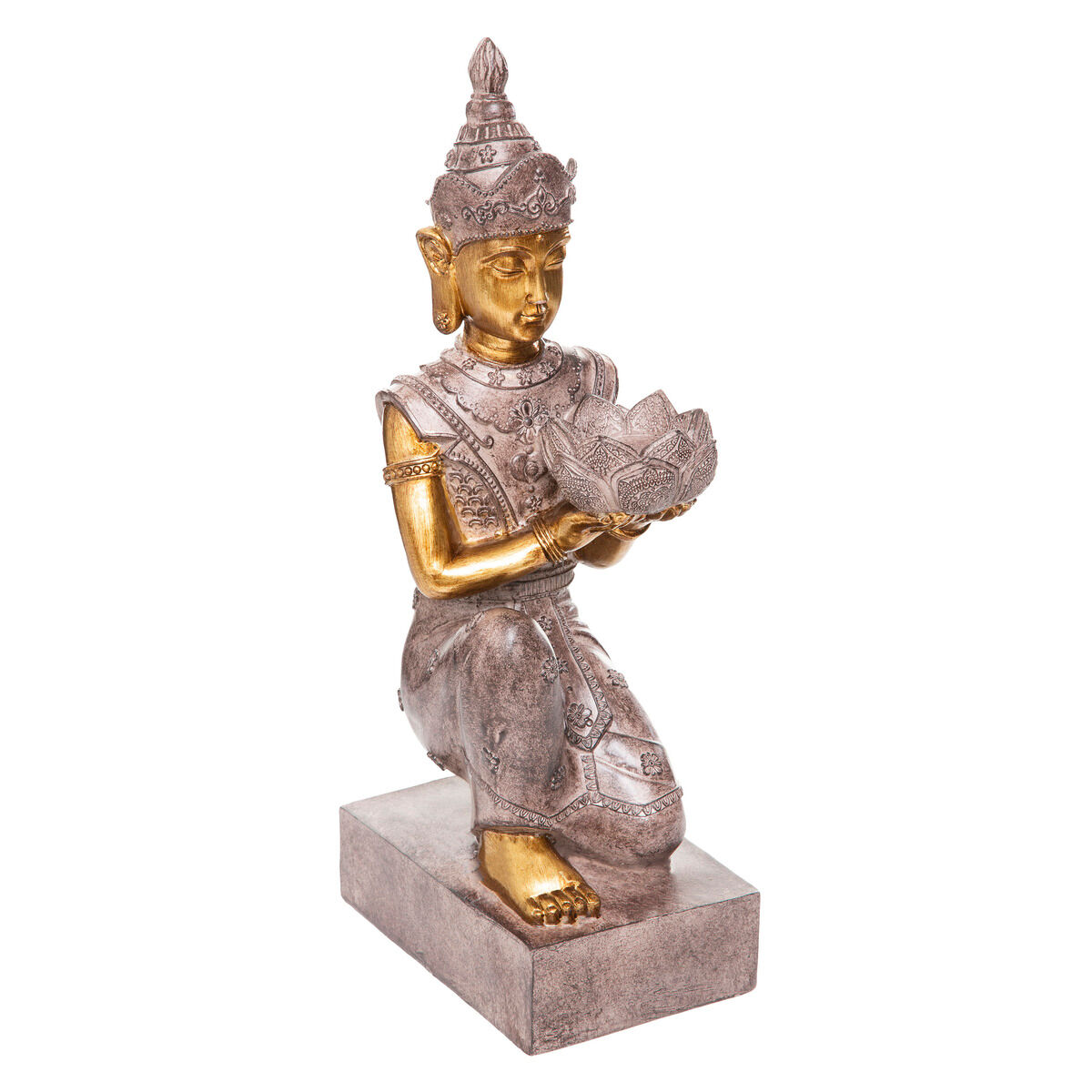 Atmosphera Statuette bouddha, résine, H45,3 cm  - Doré