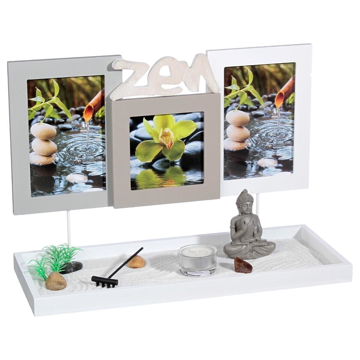 Atmosphera Jardin zen, bois et verre, 36x25 cm  - Modèle 4,Modèle 5,Modèle 7