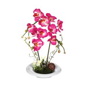 Atmosphera Composition d'orchidées artificielles Vase céramique, H.46 cm Atmosphera