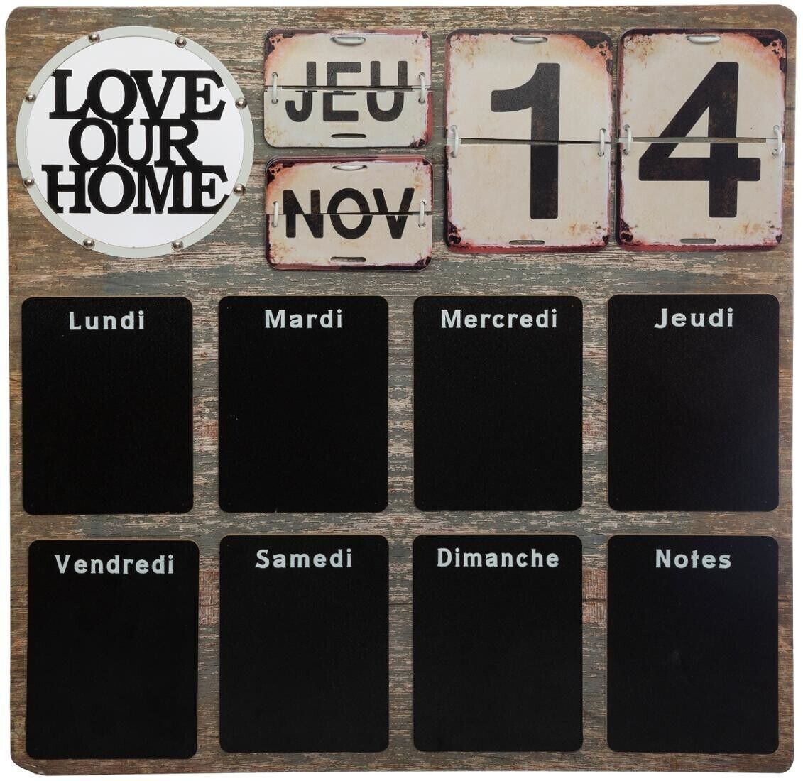 Atmosphera Mémo ardoise semainier 57x57 cm Atmosphera Mémo ardoise semainier 57x57 cm