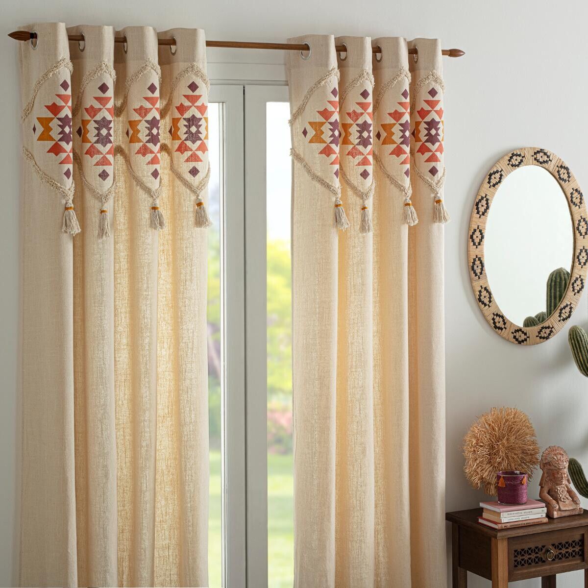 Atmosphera Rideau à œillets "Hacienda" ocre 140x260 cm Atmosphera Rideau à œillets "Hacienda" ocre 140x260 cm