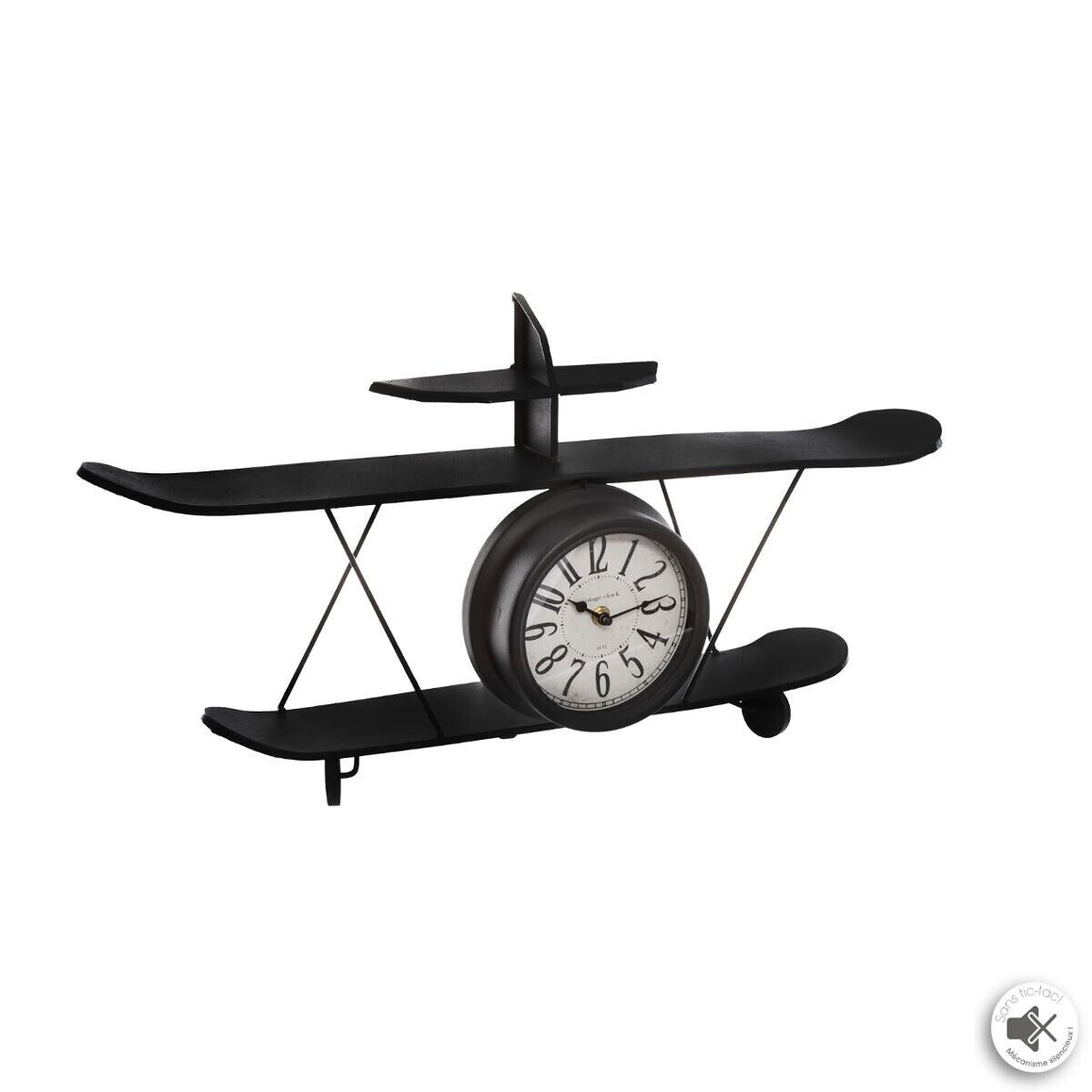 Atmosphera Horloge "Avion", métal 64x33 cm