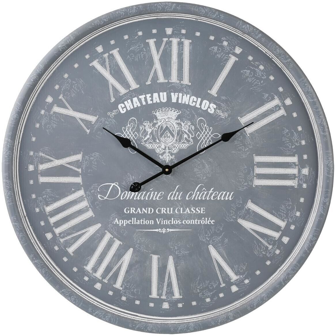 Atmosphera Horloge gravée grise D78 cm Atmosphera Horloge gravée grise D78 cm