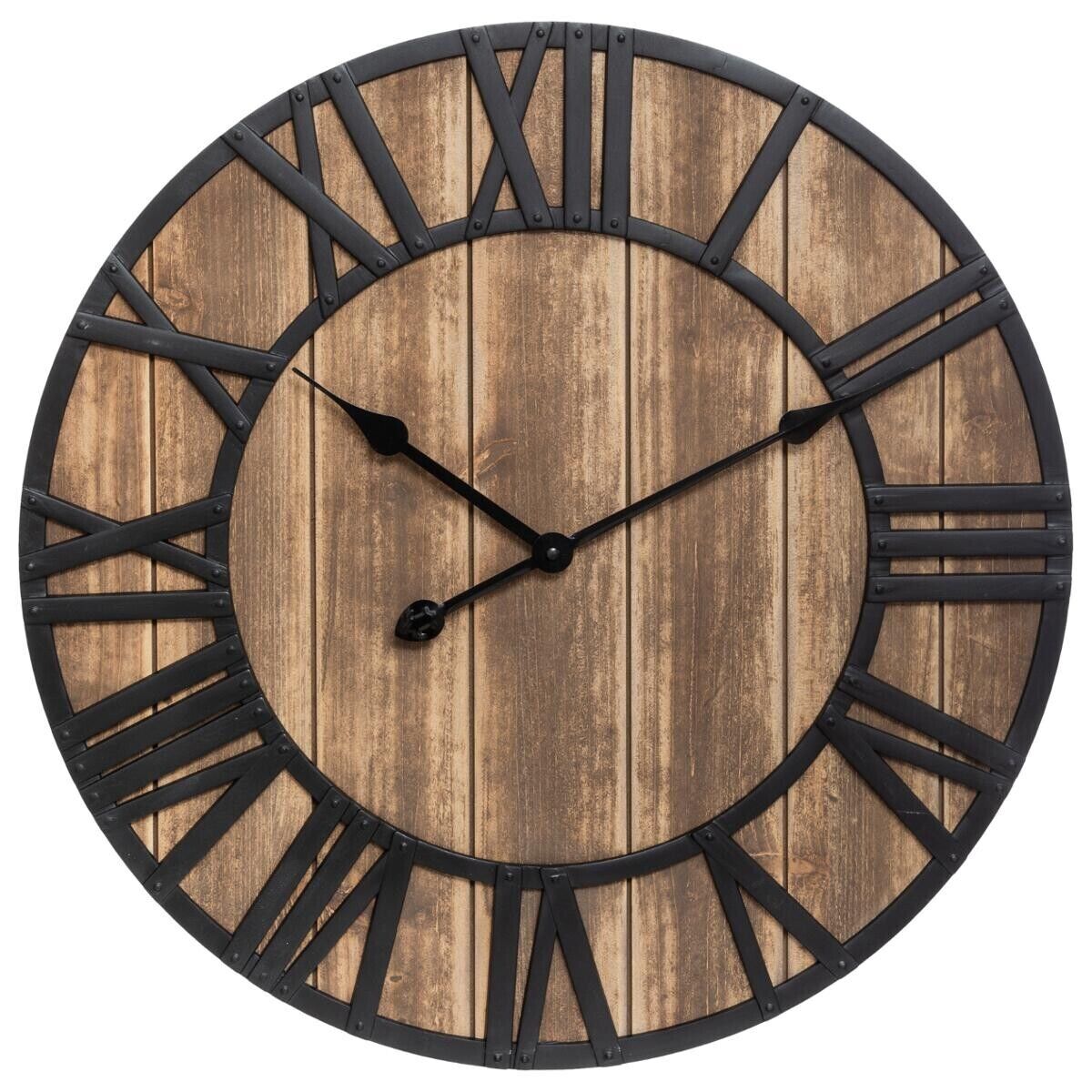 Atmosphera Horloge "Vintage", bois métal D60 cm